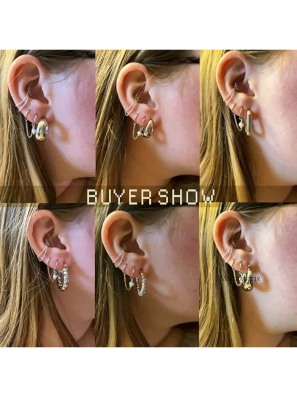 6 Pairs 14K Gold Plated Hoop Earrings for Women Lightweight Chunky Hoop